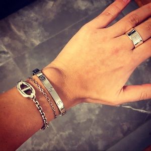 Hermes Eclipse Ruban ring, large model, silver